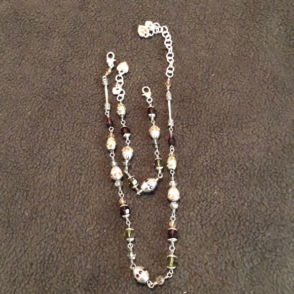 Brighton Silver Tone and Multi Colored Swarovski Crystal Beaded Necklace - Picture 6 of 7
